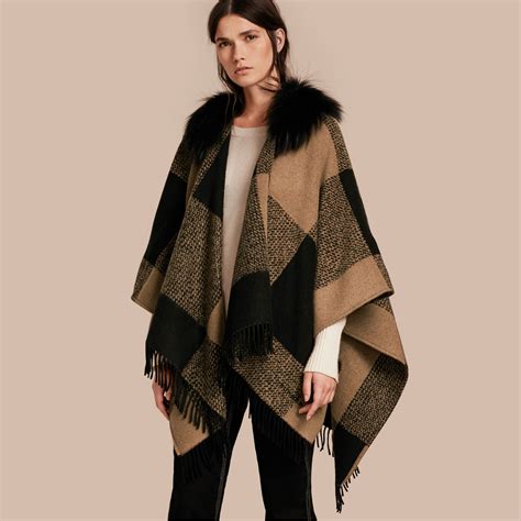 burberry mens bathrobe|burberry fur trimmed poncho.